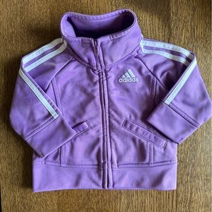 Adidas Purple Zip Up Jacket - Baby 3 Months